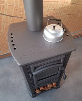 Preview: EEK A+ Kaminofen Forte rot mit Herdplatte - 5,4kW